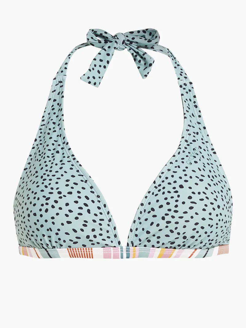 Protest Mixjaneiro Leopard Halter Neck Bikini Top Huntergreen -3